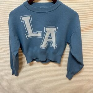 Rue21 Light Blue LA Cropped Crewneck Sweatshirt